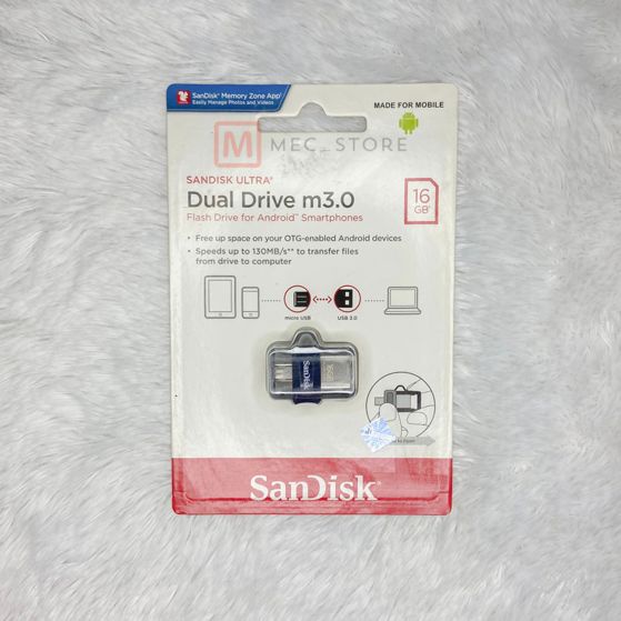 Flashdisk Micro Dual Drive SDDD3 M3.0 16GB Sandisk Original Resmi