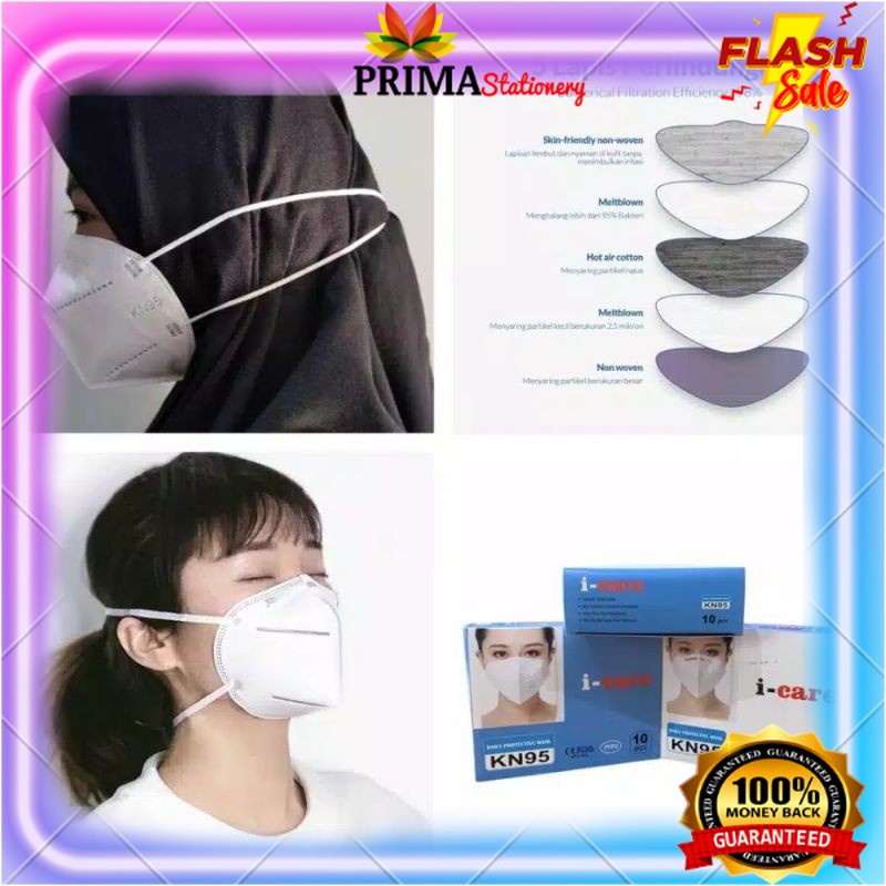 MASKER KN95 HIJAB MASKER KN 95 HIJAB JAMIN 5 PLY izin BNPB CE FDA