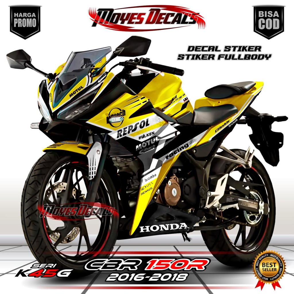 Decal cbr 150 r K45G 2017 Full Body Stiker Decal Motor CBR 150R Sticker Honda CBR 150R  Fullbody