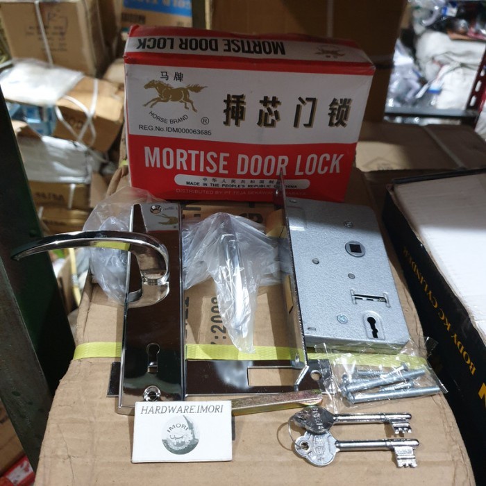 Kunci Pintu Set Merek Kuda besar Mortise Door Lock Horse Brand selot