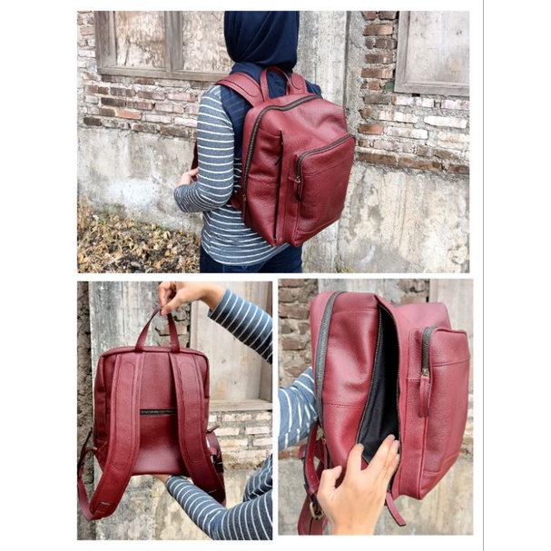 [KEKULITAN] TAS KULIT GARUT/TAS KULIT WANITA/TAS RANSEL WANITA/RANSEL KULIT GARUT/TAS PUNGGUNG KULIT