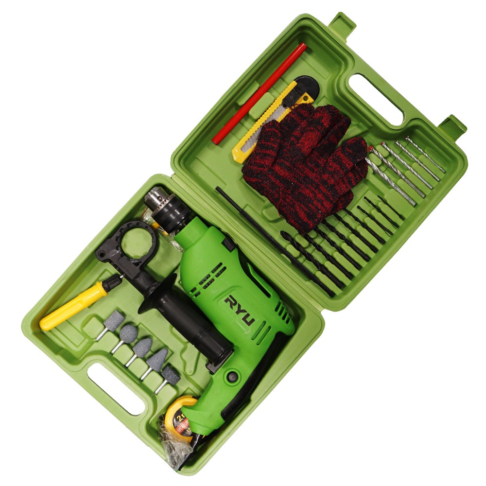 RYU Impact Drill 13 Mm Set 27 Pcs - Mesin Bor Set RYU 13 Mm