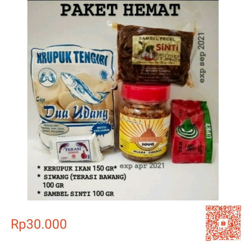 

paket hemat Krupuk tenggiri siwang sambel pecel sinti