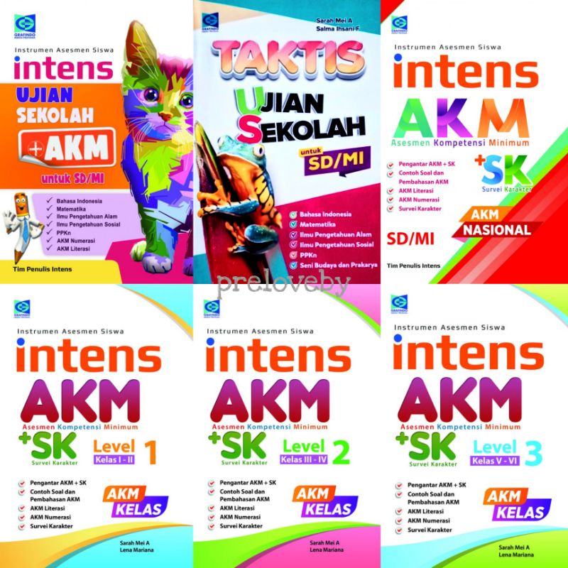 Intens AKM Kelas + SK Level 1 2 3 Taktis Ujian Sekolah Nasional untuk SD/MI Facil Grafindo Kurikulum