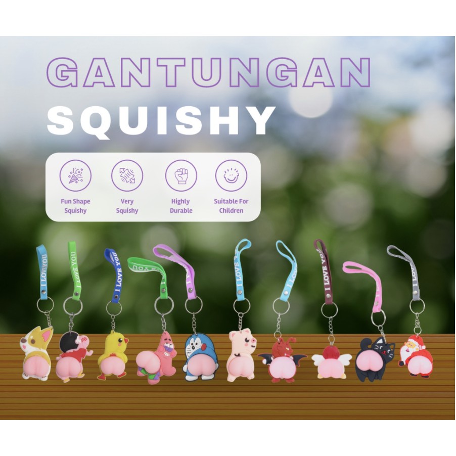 GANTUNGAN KUNCI SQUISHY / GANTUNGAN KUNCI KARAKTER / GANTUNGAN KUNCI LUCU / GANTUNGAN TAS SQUISHY