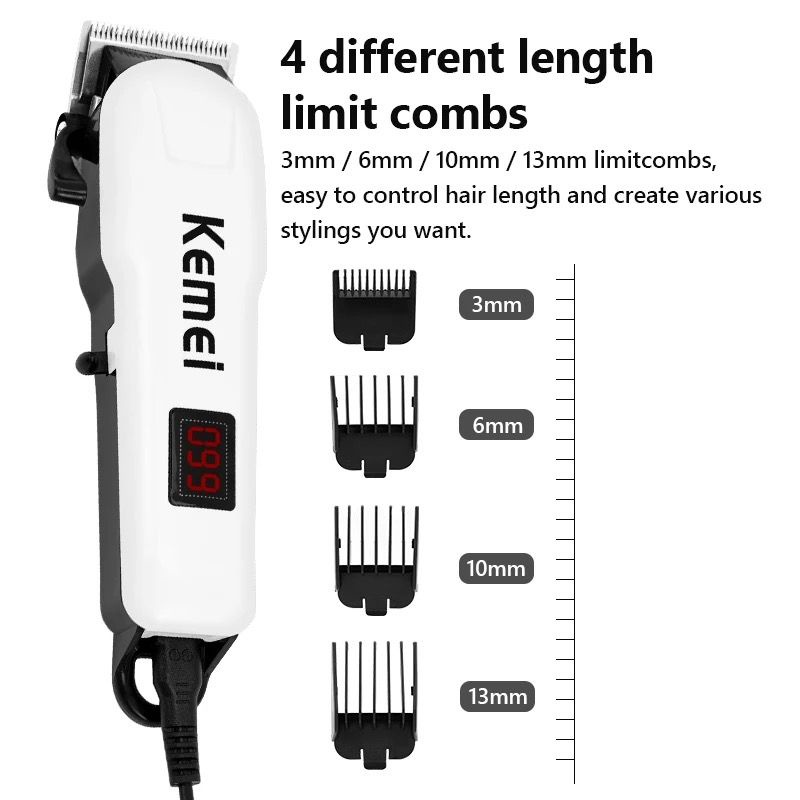 Kemei KM-809A Alat Cukur Rambut Rechargeable LED Hair Clipper Professional Cukuran Kemei KM 809 A