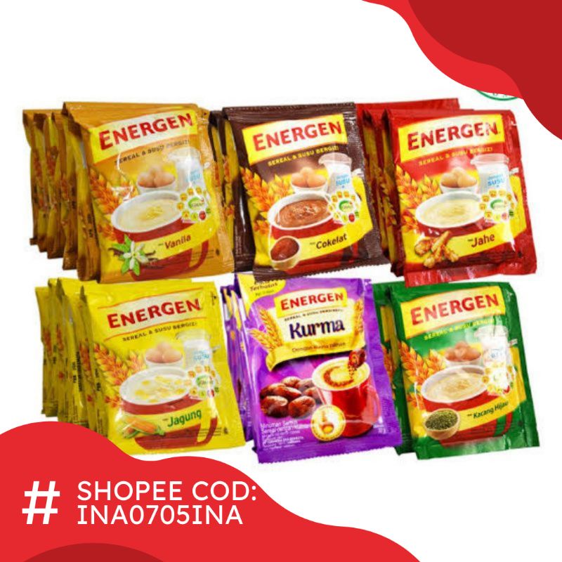 Energen Coklat / Energen Vanila / Energen Kacang Ijo / Energen Kurma / Energen Jahe