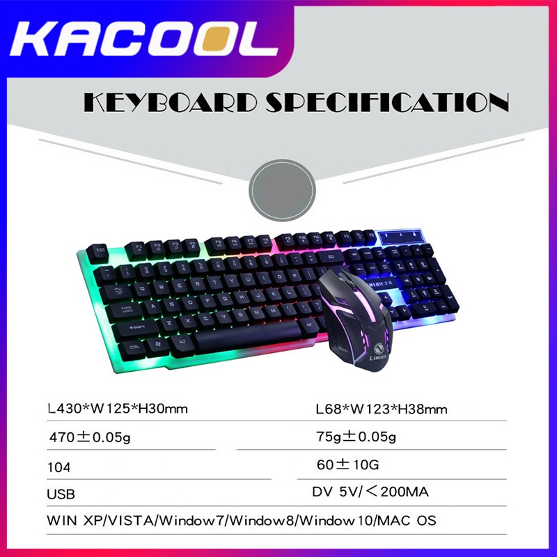 Paket Gaming Keyboard Mouse set LED Light Dan Mouse Produk GTX300 Gaming Keyboard Dan Mouse RGB Set Mouse Dan Keyboard Gaming USB Cable RGB