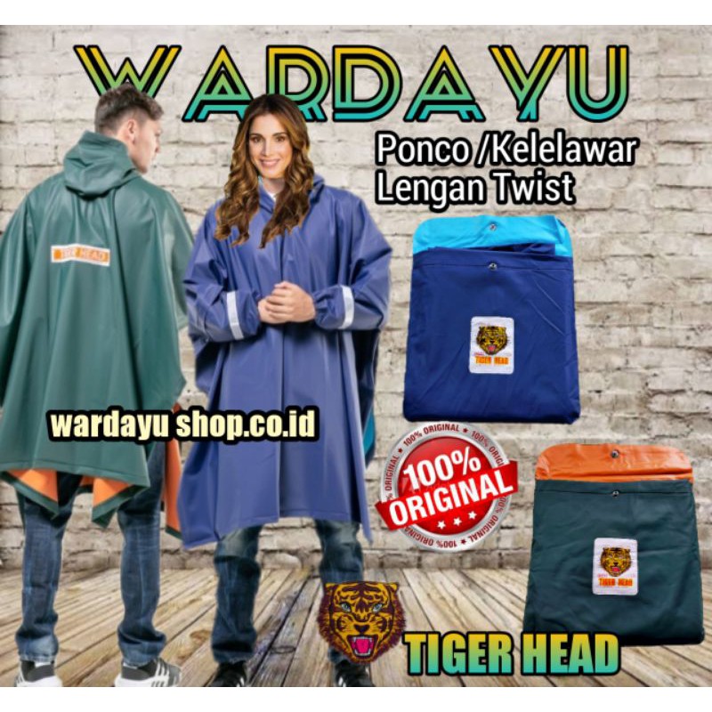 wardayu | Jas Hujan Kelelawar Ponco Lengan Hippo Jansen JUMBO BIG SIZE Tanpa Celana Untuk Dewasa Pria Wanita Karet Tebal Kuat Raincoat Mantel Hujan poncho