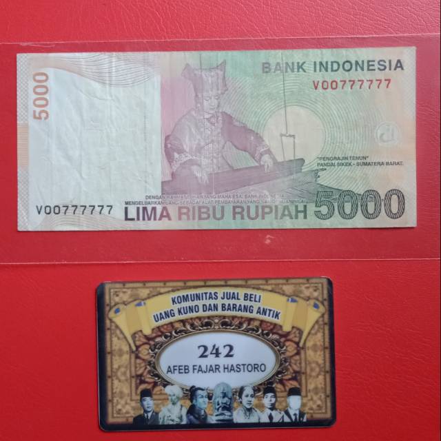 Uang kertas Indonesia Rp. 5000 Tuanku Imam Bonjol almost super solid 7