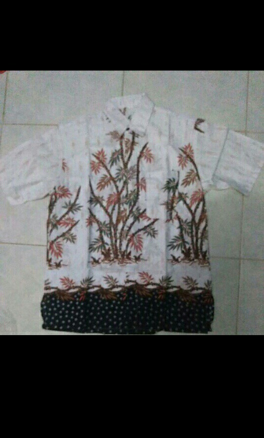 Hem Kemeja Batik Pendek Motif Bambuputih Baju Distro Murah M-10xl Reguler Super Jumbo Seragam Kantor