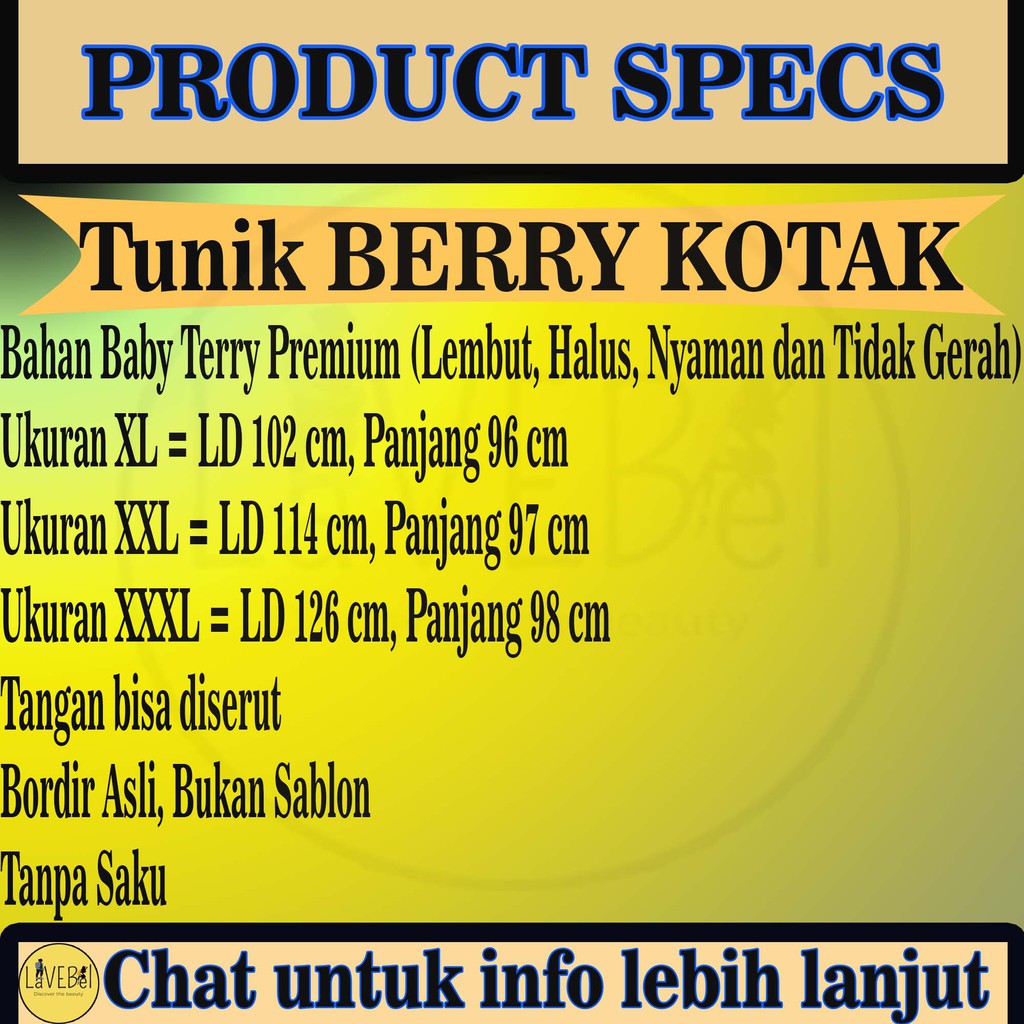 LVB Atasan Tunik / uk. L - XL - XXL - 3XL  /  Terbaru,Terlaris dan Termurah BERRY KOTAK TUNIK 10053