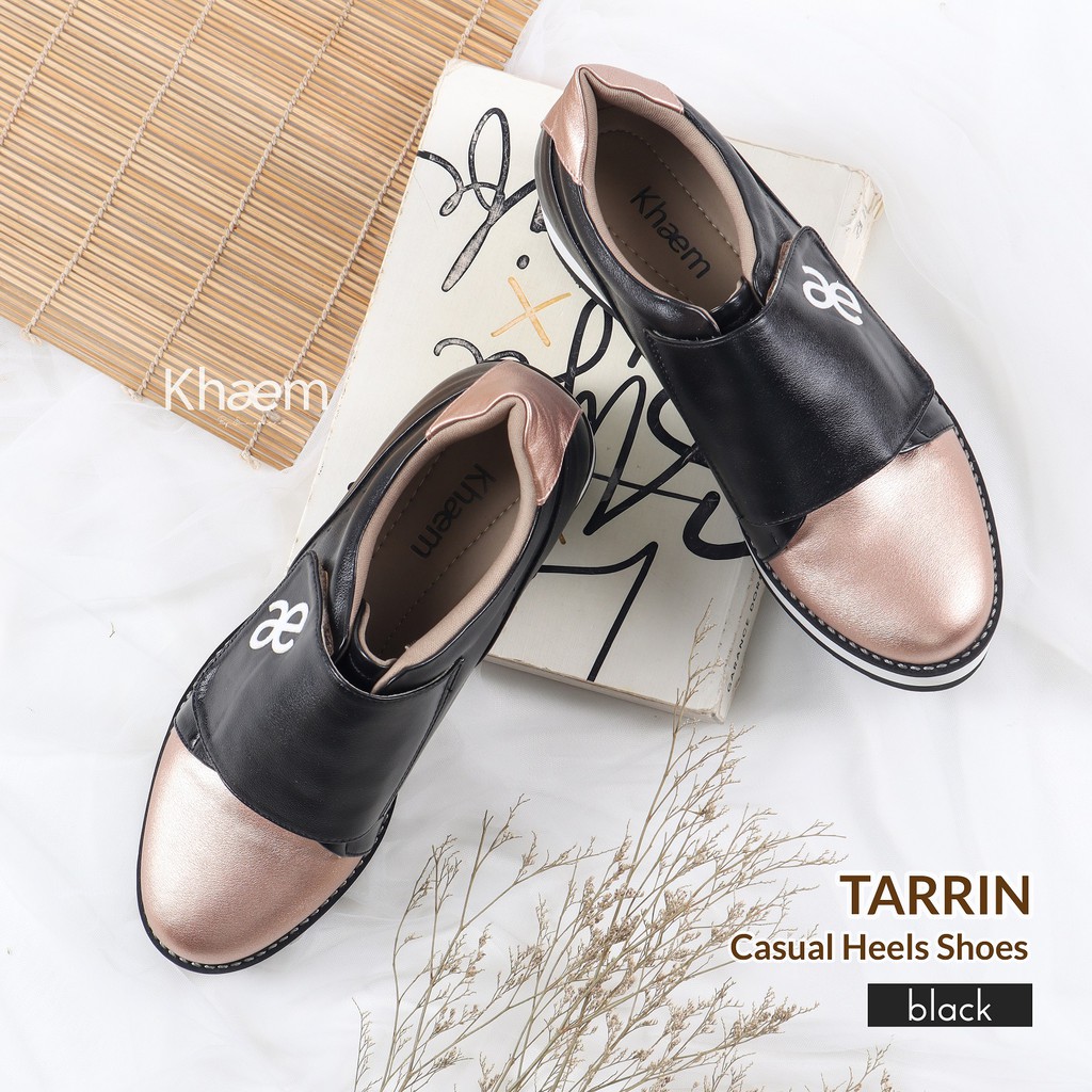 Tarrin Casual Heels Shoes by EmmaQueen x Khaem-Black