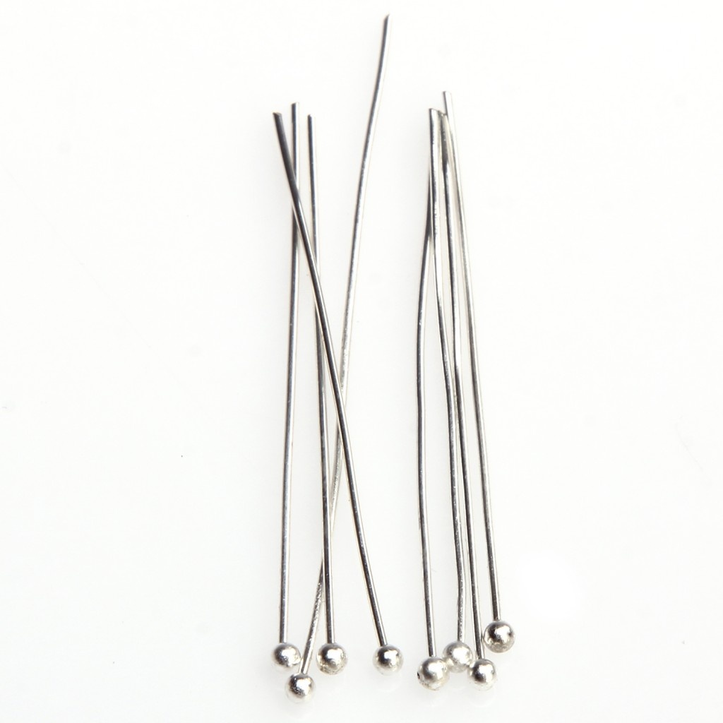 100pcs 25mm 30mm 40mm 50mm Smooth Metal Ball Head Pins Silver Tone Diy Accessories Supplies For Jewelry Making Findings