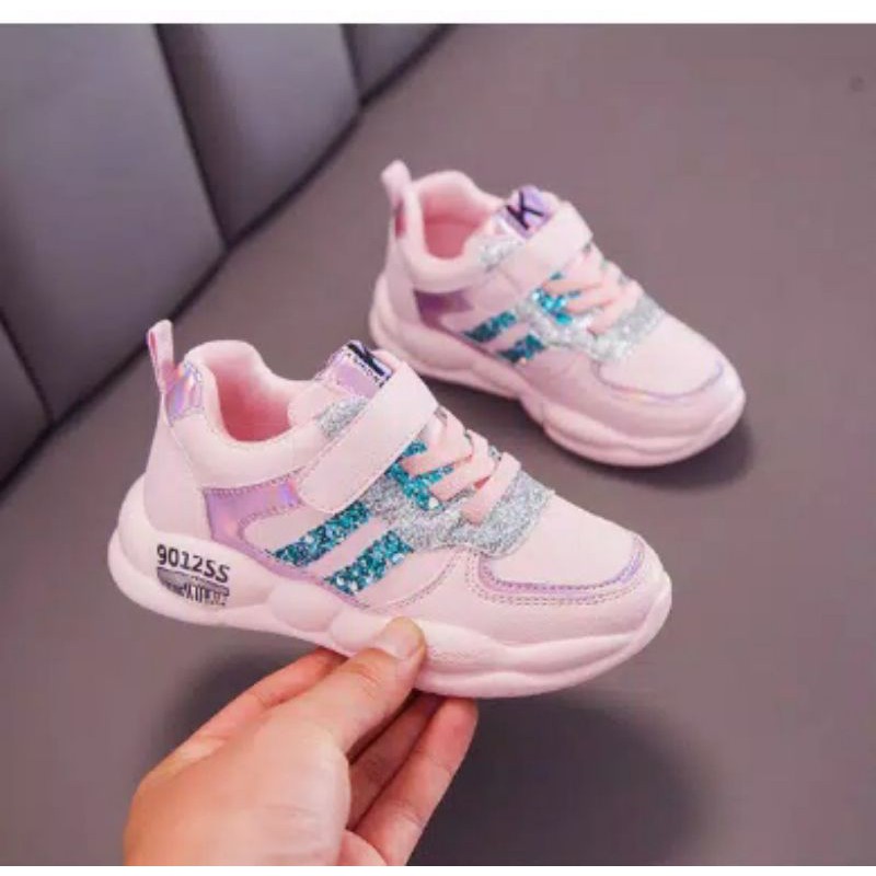 Sepatu Anak Perempuan ROCKIT Sneakers Kids Non LED Sepatu Anak Import Size 26-35 Usia 3-8 Tahun