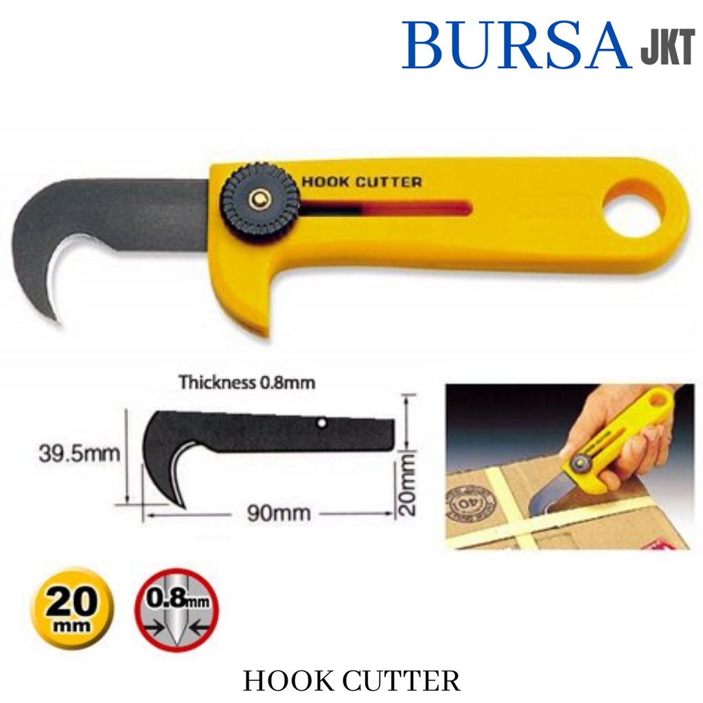 PISAU PEMOTONG PLASTIK TALI AKRILIK MIKA HPL HOOK KNIFE CUTTER