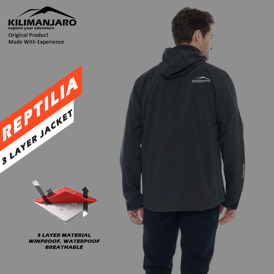 Jaket Kilimanjaro Reptilia 3 Layer Waterproof - Kilimanjaro Rain Jacket - Jaket Windproof