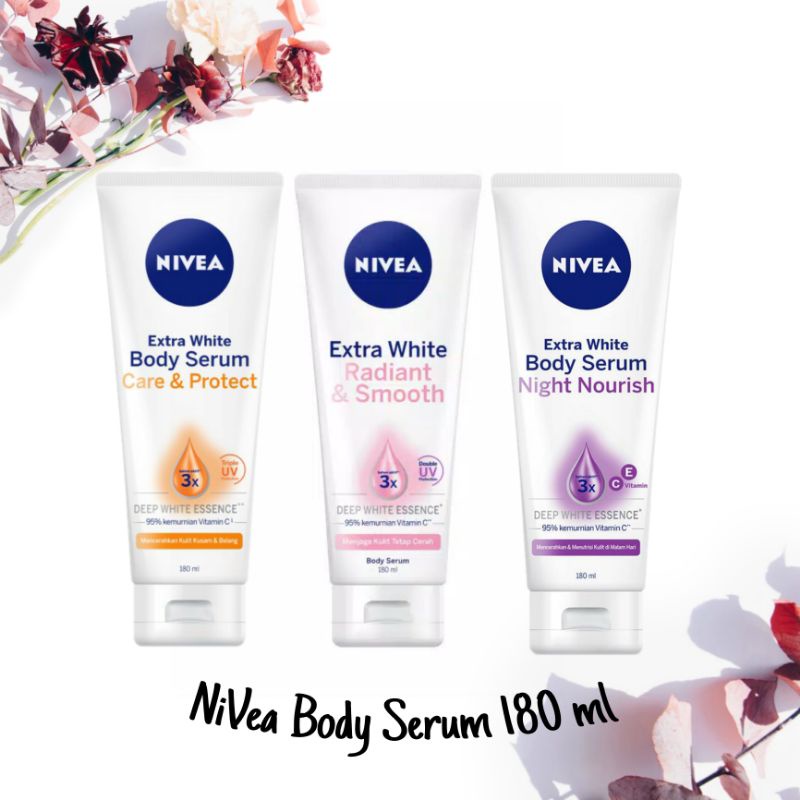 Nivea Body Serum extra white/ nivea white radiant smooth body serum / Nivea night nourish body serum