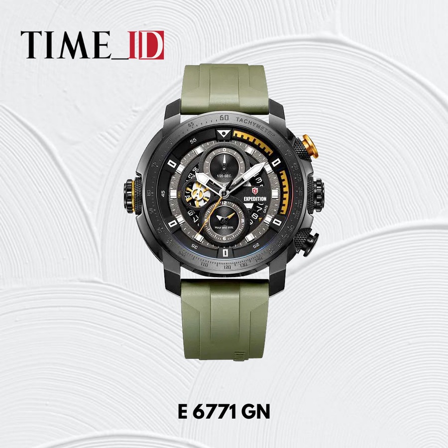 Jam Tangan Expedition E 6771 GREEN RUBBER Pria