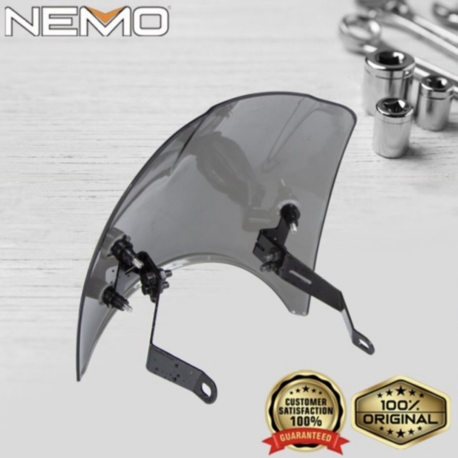 Windshield Visor Winsil Kaca Depan Yamaha XSR 155 Carbon Nemo Smoke Reyben Carbon Aksesoris Variasi