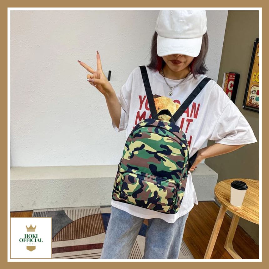 [COD] MINI SERIES Tas Ransel Mini Wanita Motif Kucing Semangka Army Bunga Tas Kecil Bagpack Wanita Korea HokiOfficial