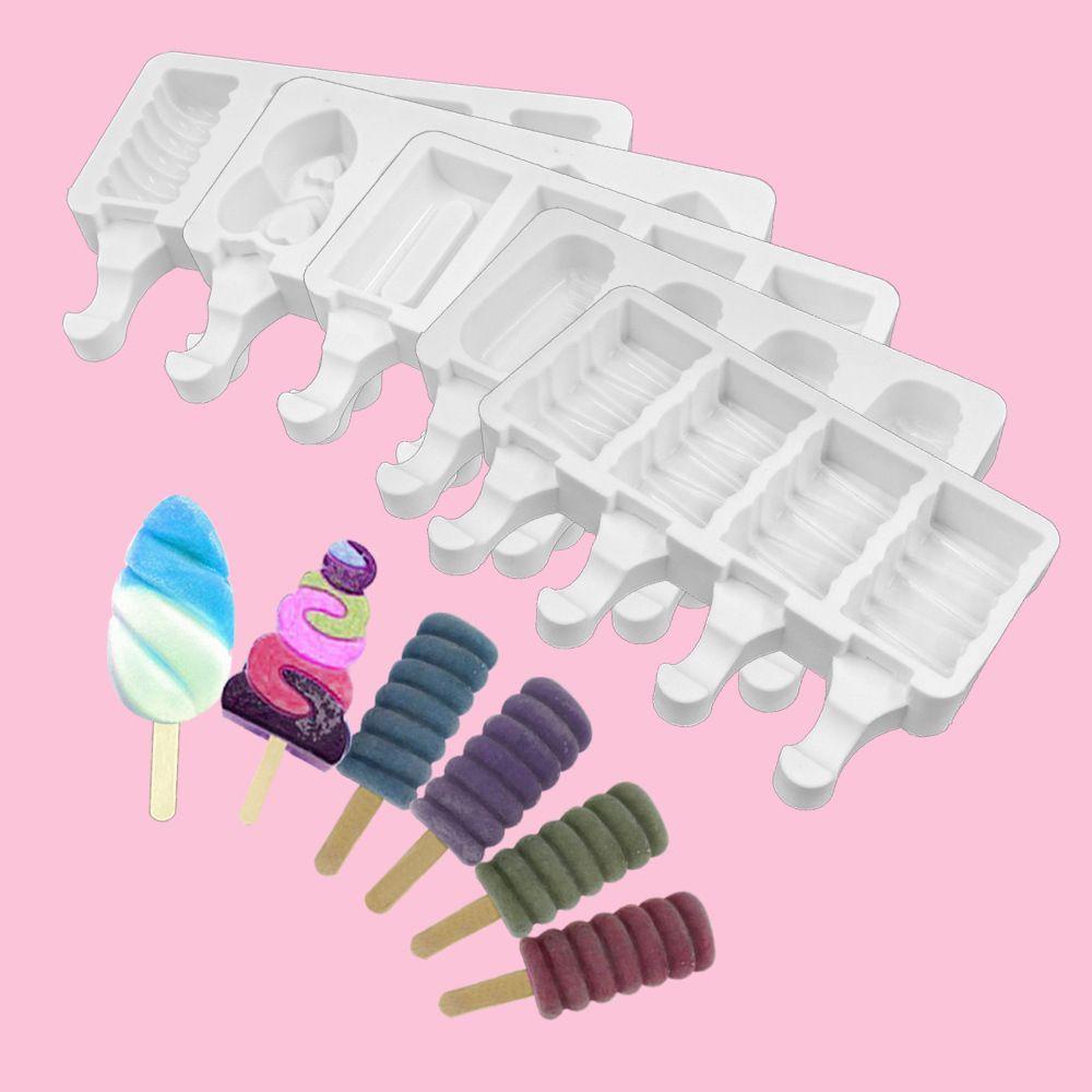 Suyo Cetakan Es Krim Popsicle Model 4 Sel DIY