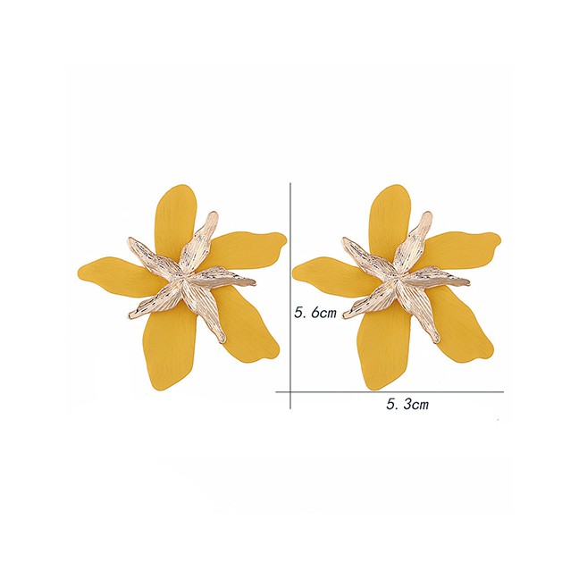 LRC Anting Tusuk Fashion Alloy Large Flower Earrings F6716X