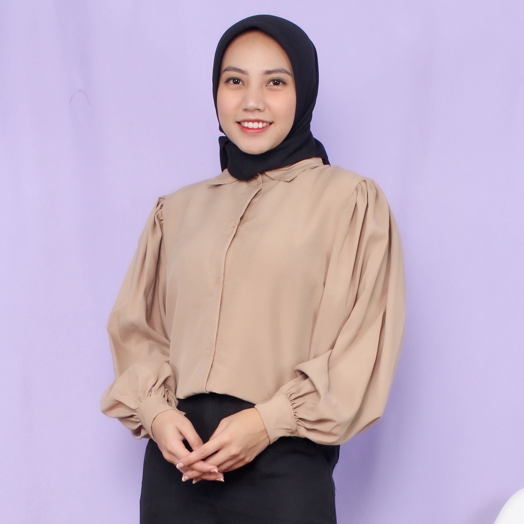 RX Fashion - Audry Rufi Basic Shirt Blouse / Blouse Mona / Kherila -BN-MOCCA