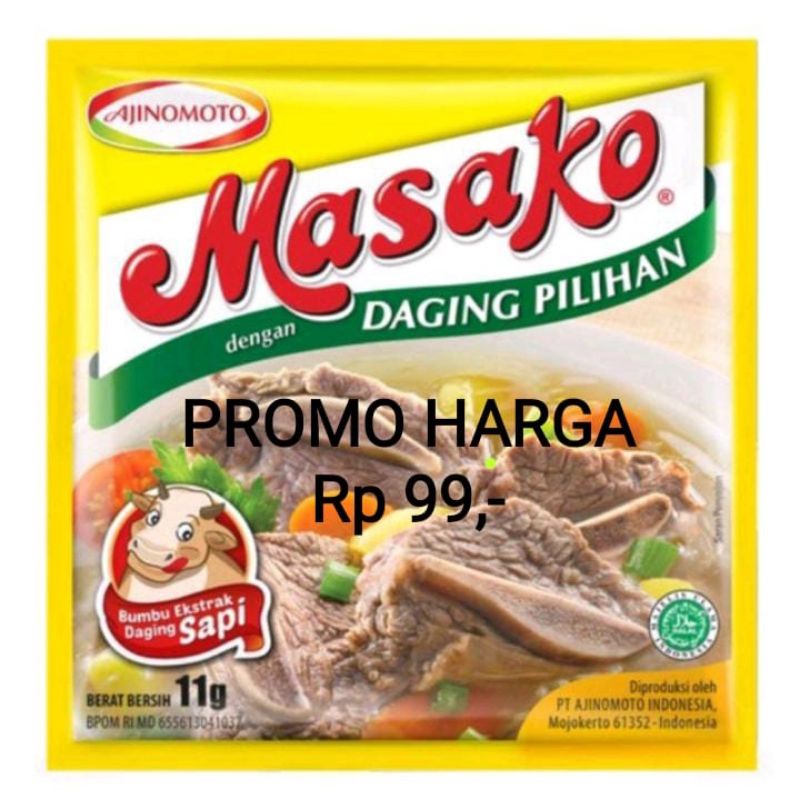 Masako Renceng 9gr sct isi 12sachet 1 renceng rasa Sapi/Ayam