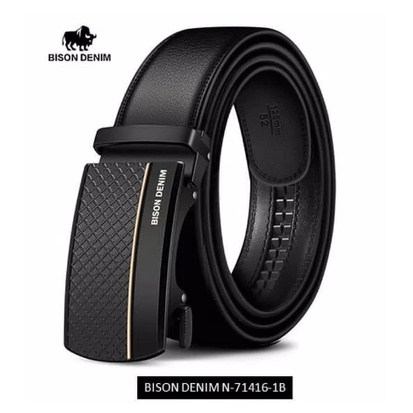 Ikat Pinggang Pria Kulit Asli Bison Denim Original Strap Auto Buckle