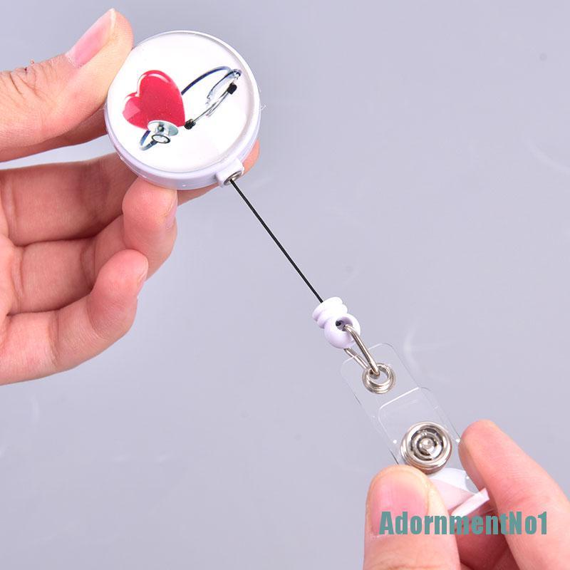 (AdornmentNo1) Badge Reel Retractable Dengan Klip Ikat Pinggang Untuk Kartu ID / Dokter / Perawat