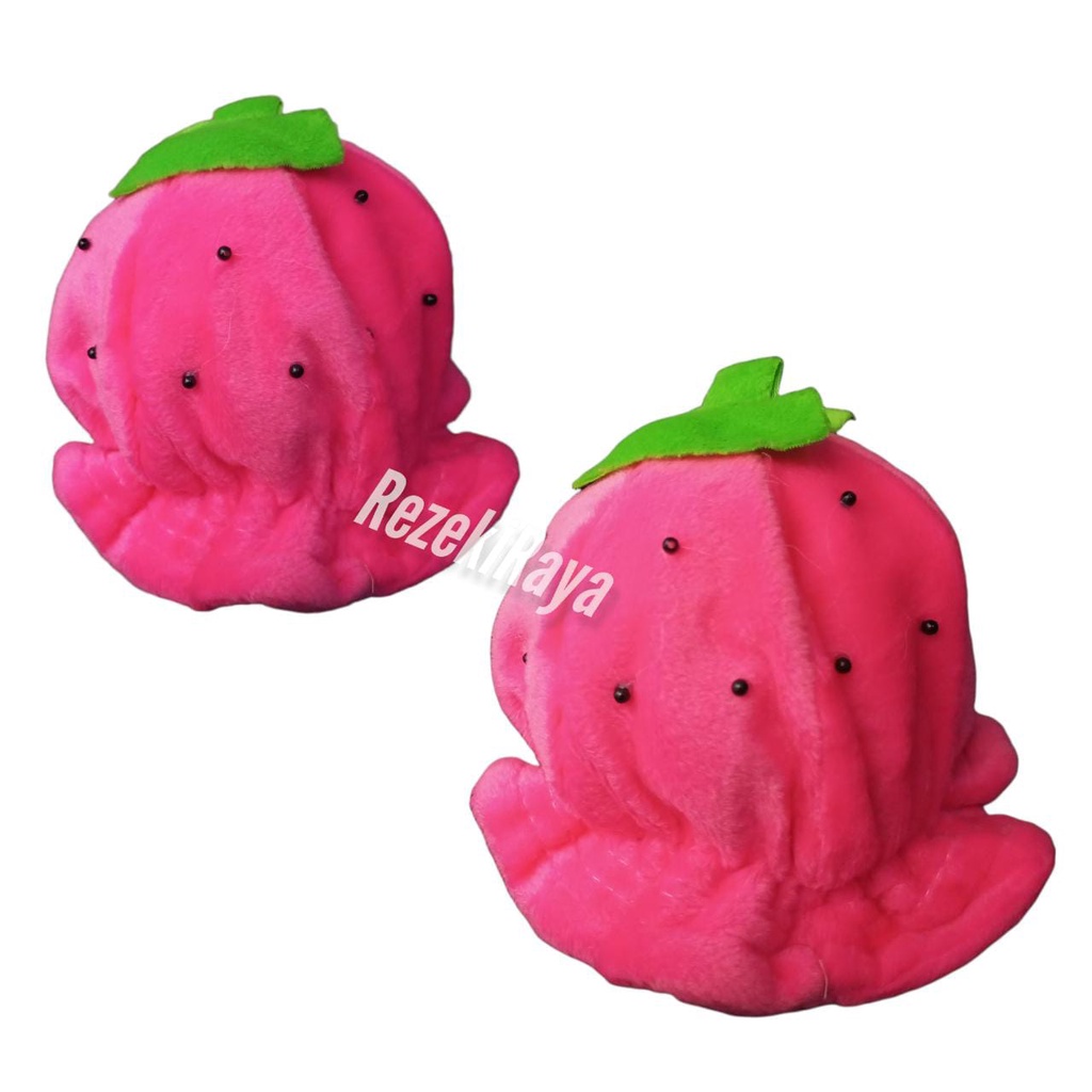 Bucket Strawberry Pinky Topi Anak Balita 6bln- 3th Topi Anak Perempuan