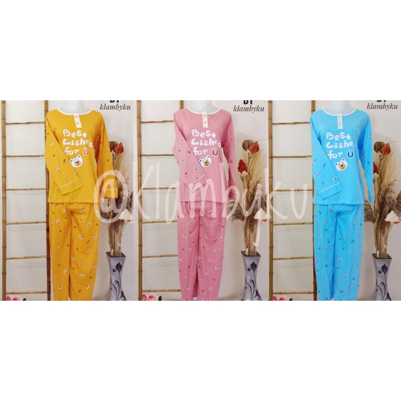 BAJU TIDUR DEWASA BAHAN KAOS TEBAL PREMIUM BAJU LENGAN PANJANG CELANA PANJANG UKURAN DEWASA STANDAR 