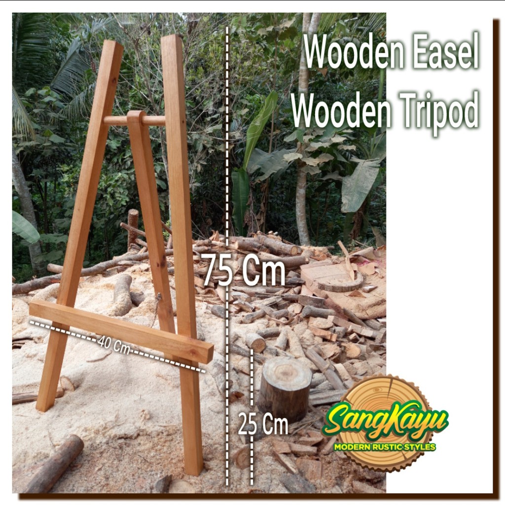 Wooden Easel 75x40 Easel kayu tripod frame stand lukis canvas stand