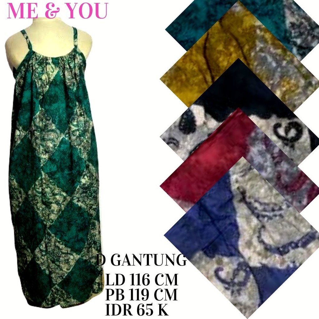 Daster Batik Huza2 Gantung Santung Adem 5 Varian Warna Murah