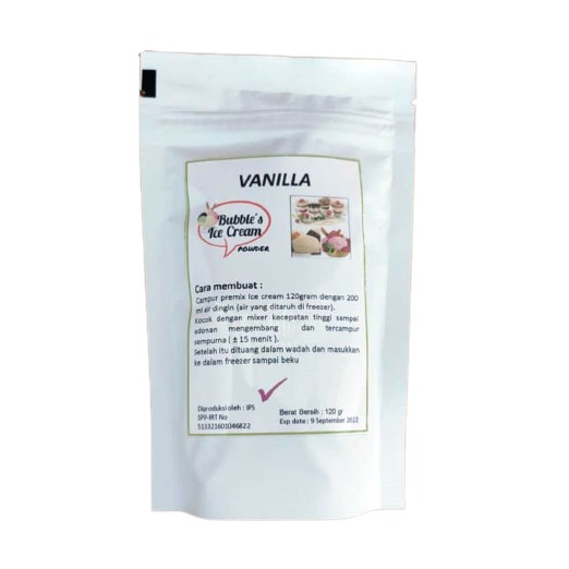 

Ice Cream Powder VANILLA 120gr Bubuk es krim FRIZCO BUBBLE'S Vanila Frisco vanilla vanili