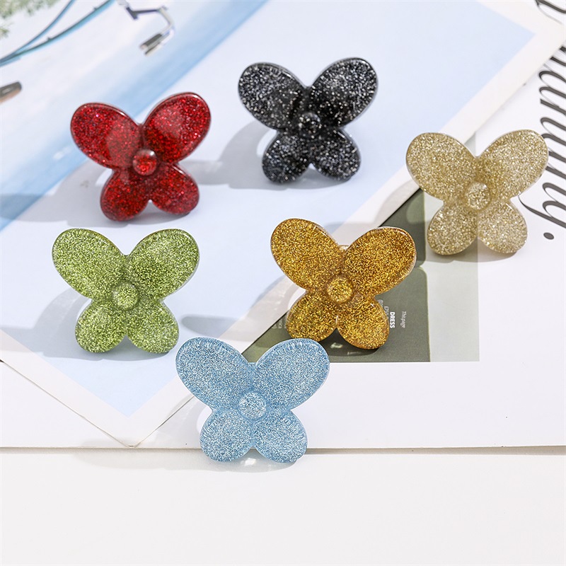 Resin color butterfly ring oversized creative personality ring for women