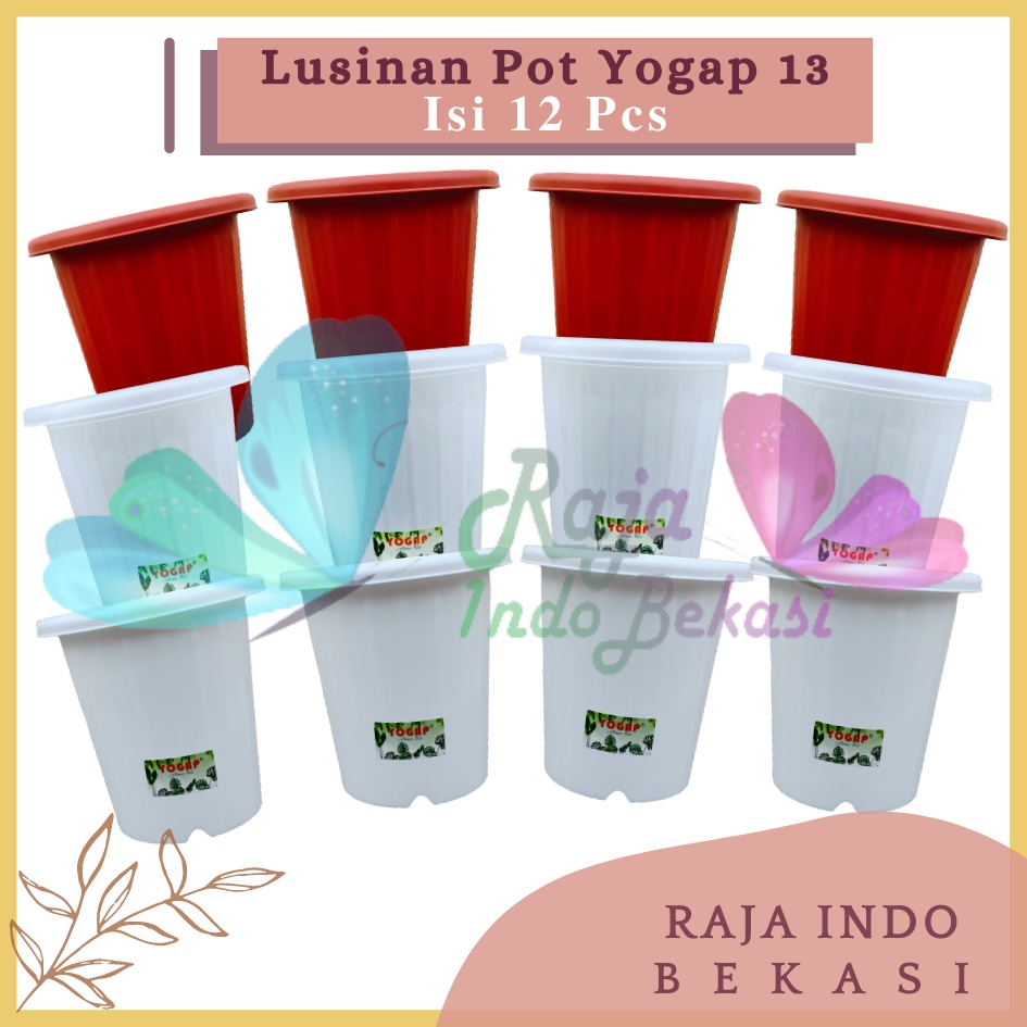 LUSINAN Pot Yogap 13 Putih Transparan Bening Merah Bata Isi 12 pcs Pot Yogap 10 13 15 17 18 19 25 Pot Yogap Bening LUSINAN POT YOGAP MURAH