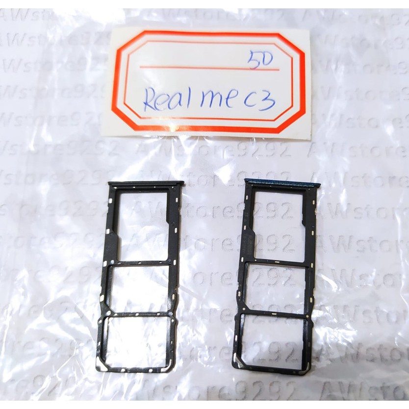 Slot Tempat Dudukan Kartu Simcard Sim card Lock Simtray Sim Tray Realme C3