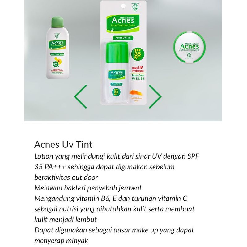 Acnes UV Tint SPF 35 PA+++ 30g Sunscreen Sunblock Tabir Surya