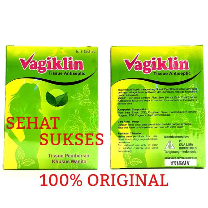 VAGIKLIN (ISI 3 SACHET) - TISSUE PEMBERSIH KHUSUS WANITA