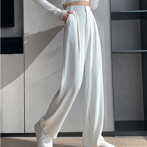 XIAOZHAINV Korea Casual Celana Panjang Straight Pants Wanita