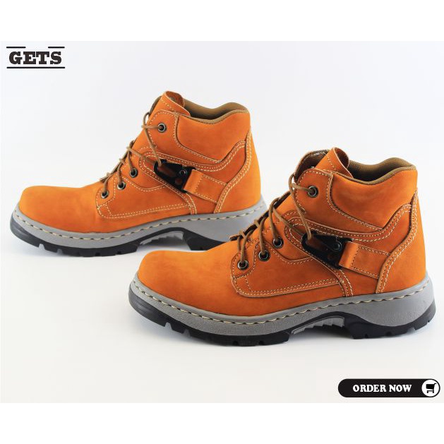 Sepatu Pria Boots Safety Armour Hitam Working Proyek Hiking Sepatu Cowok Adventure Terbaru