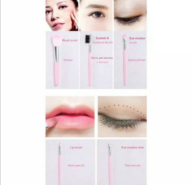 12.12 COD BEBAS ONGKIR !! KUAS RIAS KUAS MAKE UP SET 5 IN 1 PRAKTIS