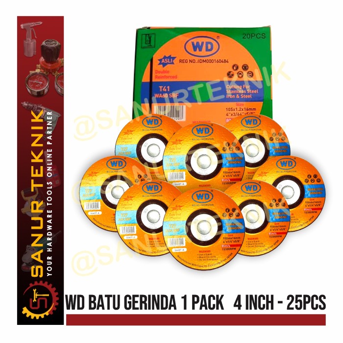 WD 4 inch Batu Gerinda 4 x 6 Grinding Wheel 4" / WD 4x6 / WD 4" (PACK)