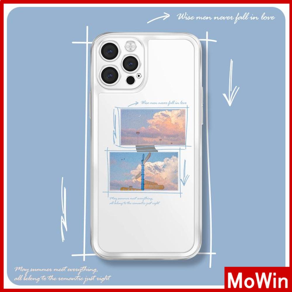 Casing Silikon iPhone 13 Pro Max 12 Pro Max 11 7 + Shockproof Motif Langit Biru Awan Putih