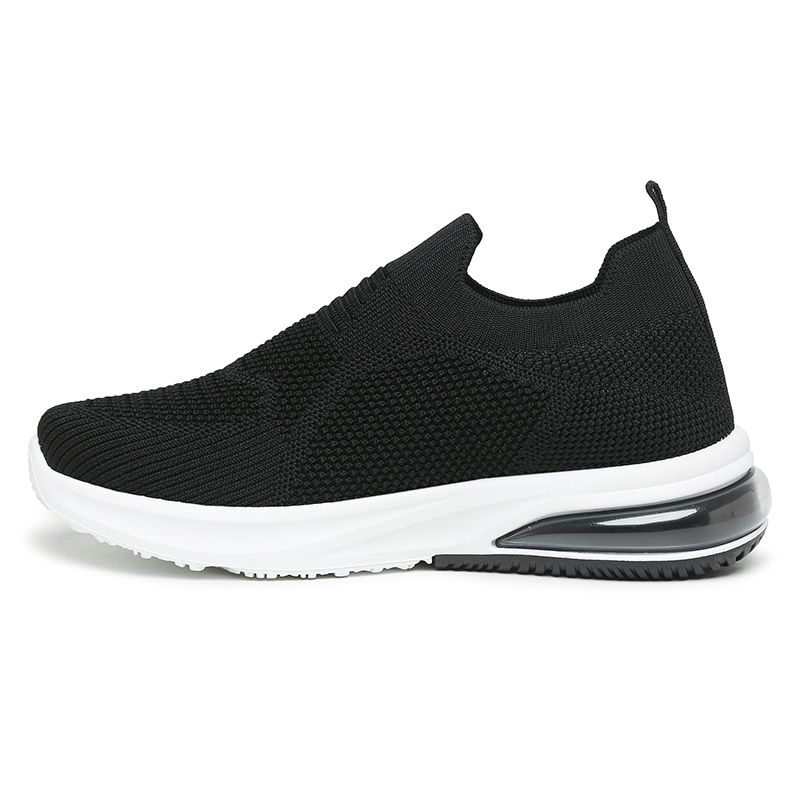[GROSIR][COD] SEVEN_DAY SEPATU RAJUT WANITA OLAHRAGA TANPA TALI SPORT SHOES HITAM A-668