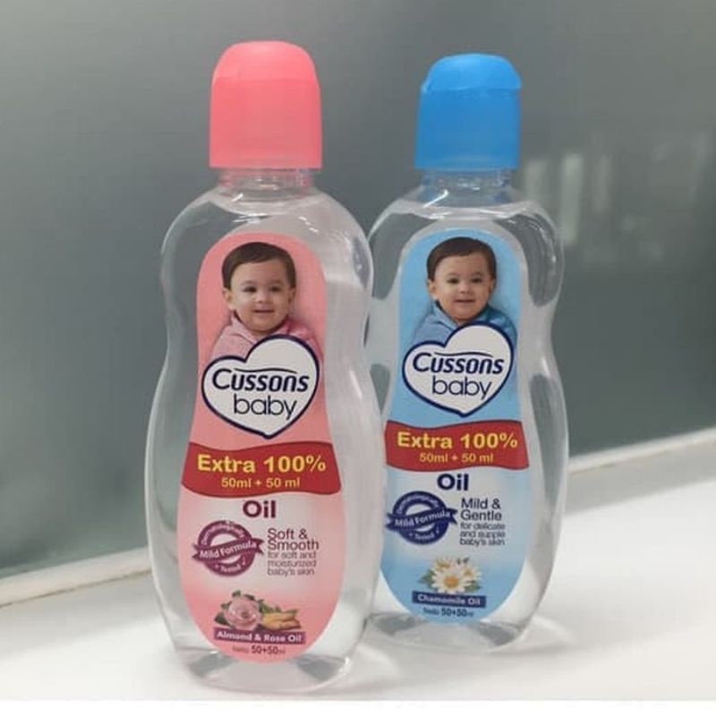 Cussons Baby Oil Mild Lotion Soft &amp; Smooth 50+50ml 100+100ml Cusson BabyOil - Minyak Pijat Bayi