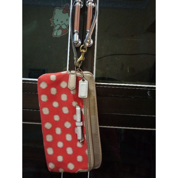 POUCH COACH LUCU MOTIF POLKADOT ❤️ DOMPET HP COACH LUCU ❤️