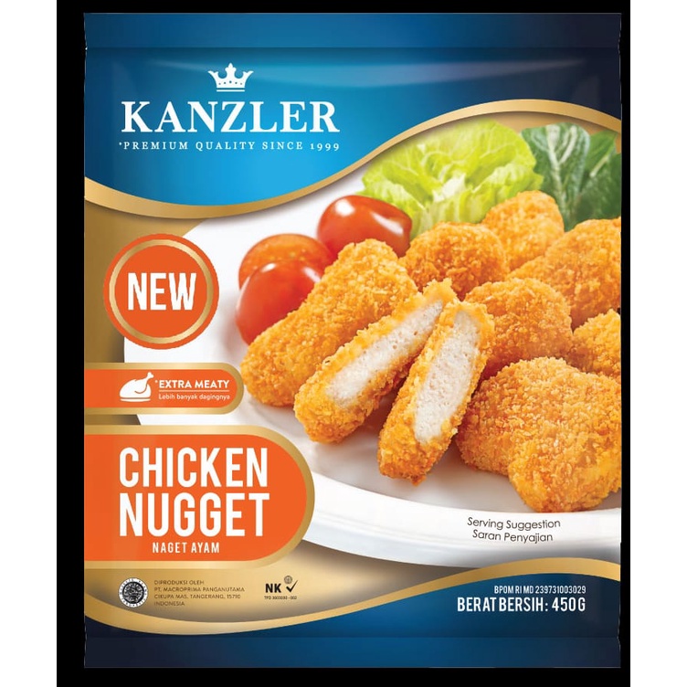 CHICKEN NUGGET PREMIUM KANZLER 450GR NAGET AYAM HALAL